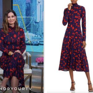 Kate Spade XS Midi Long Sleeve Dress